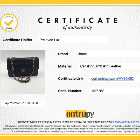 Authentic CHANEL Lambskin Double Chain Small Vintage Flap Black / Gold Hardware - Picture 17 of 17